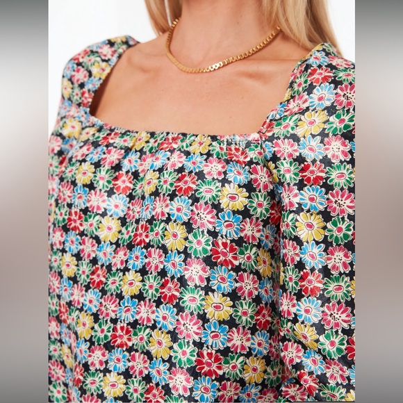 Tuckernuck Punchy Jacquard Pink Emilie Blouse, size L, new with tags - Picture 3 of 6